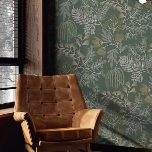 Superfresco Easy Botanical Floral Wallpaper in Green, White and Blue – 2