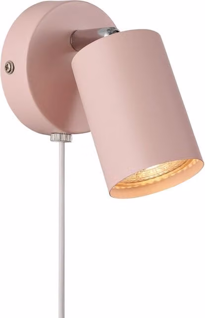 Nordlux Explore Pink Metal Wall Light with GU10 Socket for Bedroom or Children's Room