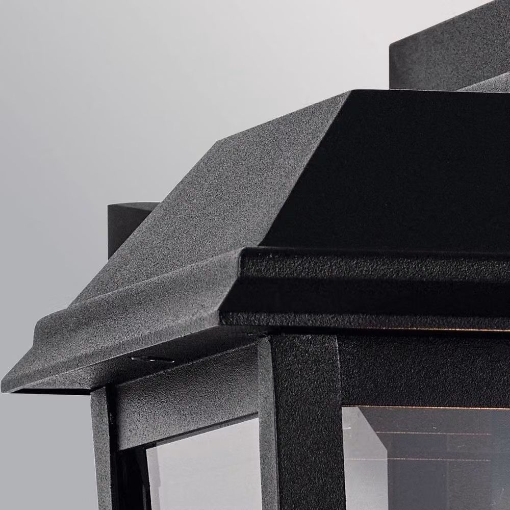 Netlighting Mathus Small Black Wall Lantern with Transparent Glass, IP44 Rated for Garden Use – 3