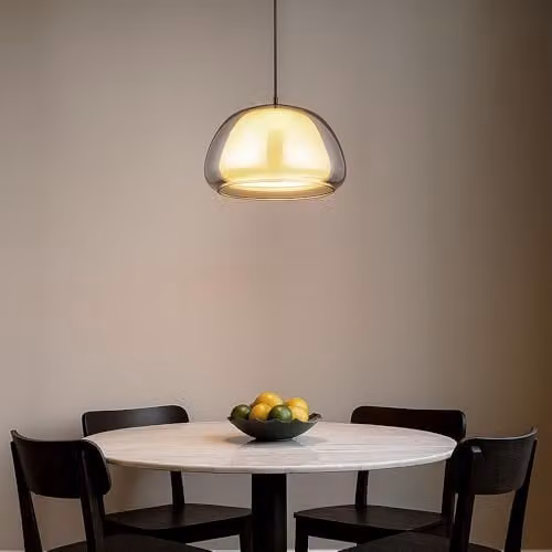 Globo Lighting Retro Dome Pendant Lamp in Black and Transparent Glass, Diameter: 40 cm, Height: 120 cm, 1 x E27 Socket – 2