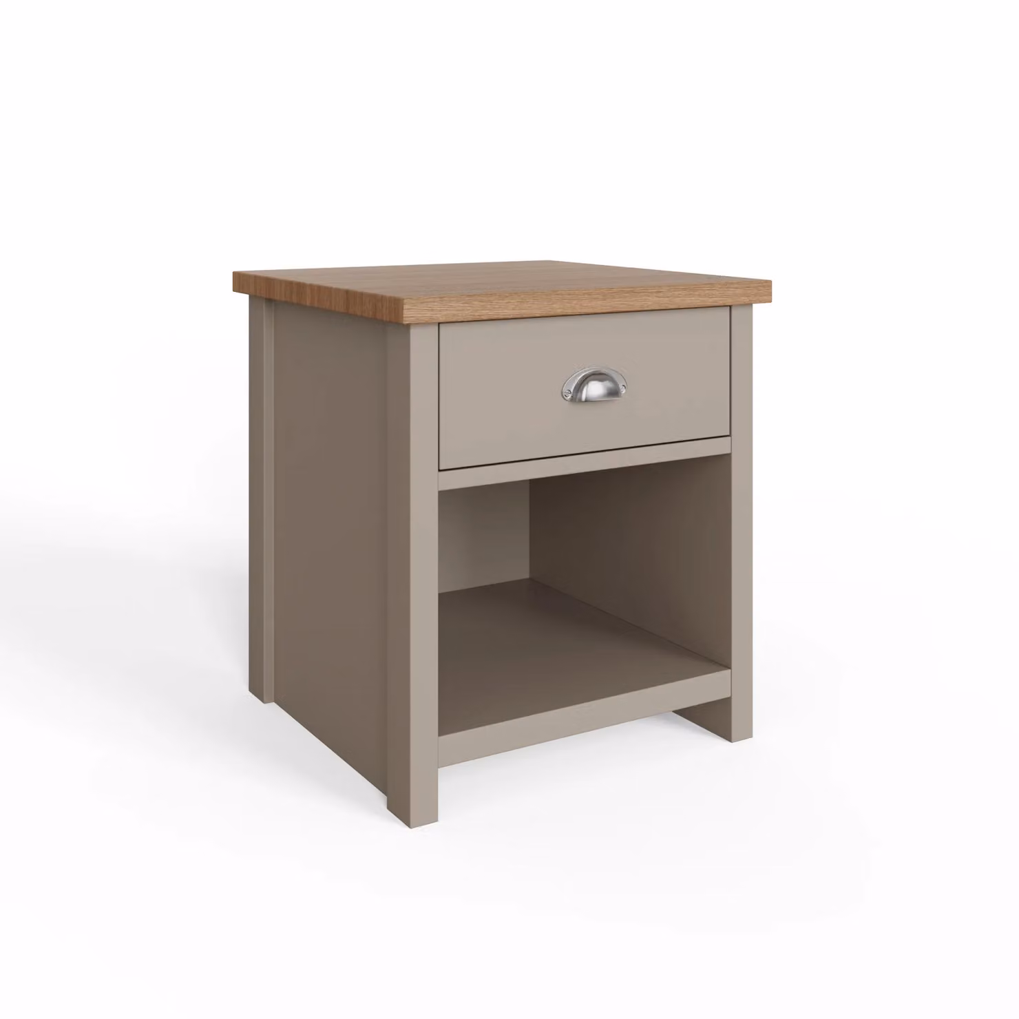 GFW Lancaster Lamp Table in Grey and Oak – 4