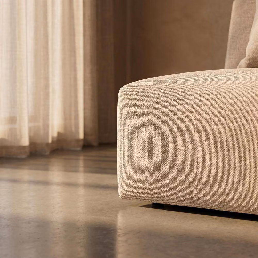 Abakus Direct Tokyo Single Seat in Cream Brushed Tweed Fabric with Deep Seats – 3