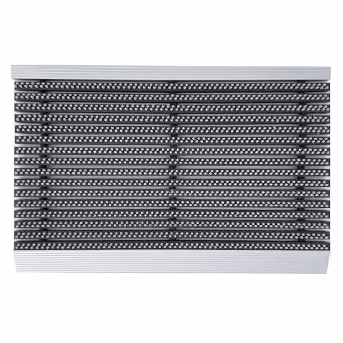 Nicoman Grey Aluminium Striped Heavy Duty Barrier Dirt-Trapper Door Mat, W/D: 60 x 40 cm – 5