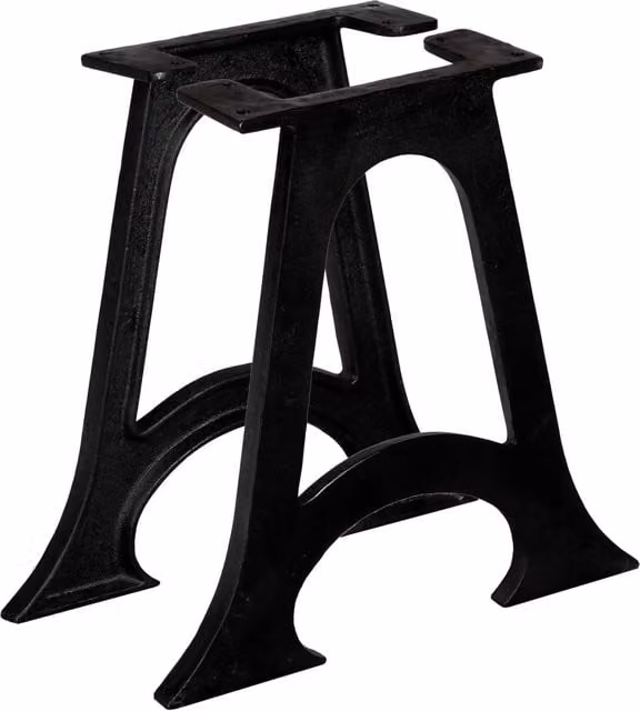 Berkfield Home Cast Iron Coffee Table Legs with Arched A-Frame Base, 2 Pieces, Black