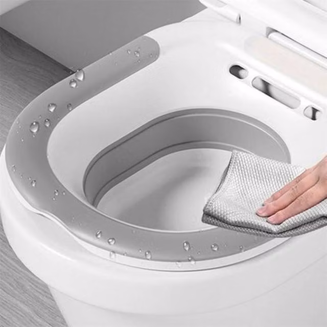 NESTLUNE Sitz Bath for Hemorrhoids and Postpartum Care in Grey, W: 52 cm