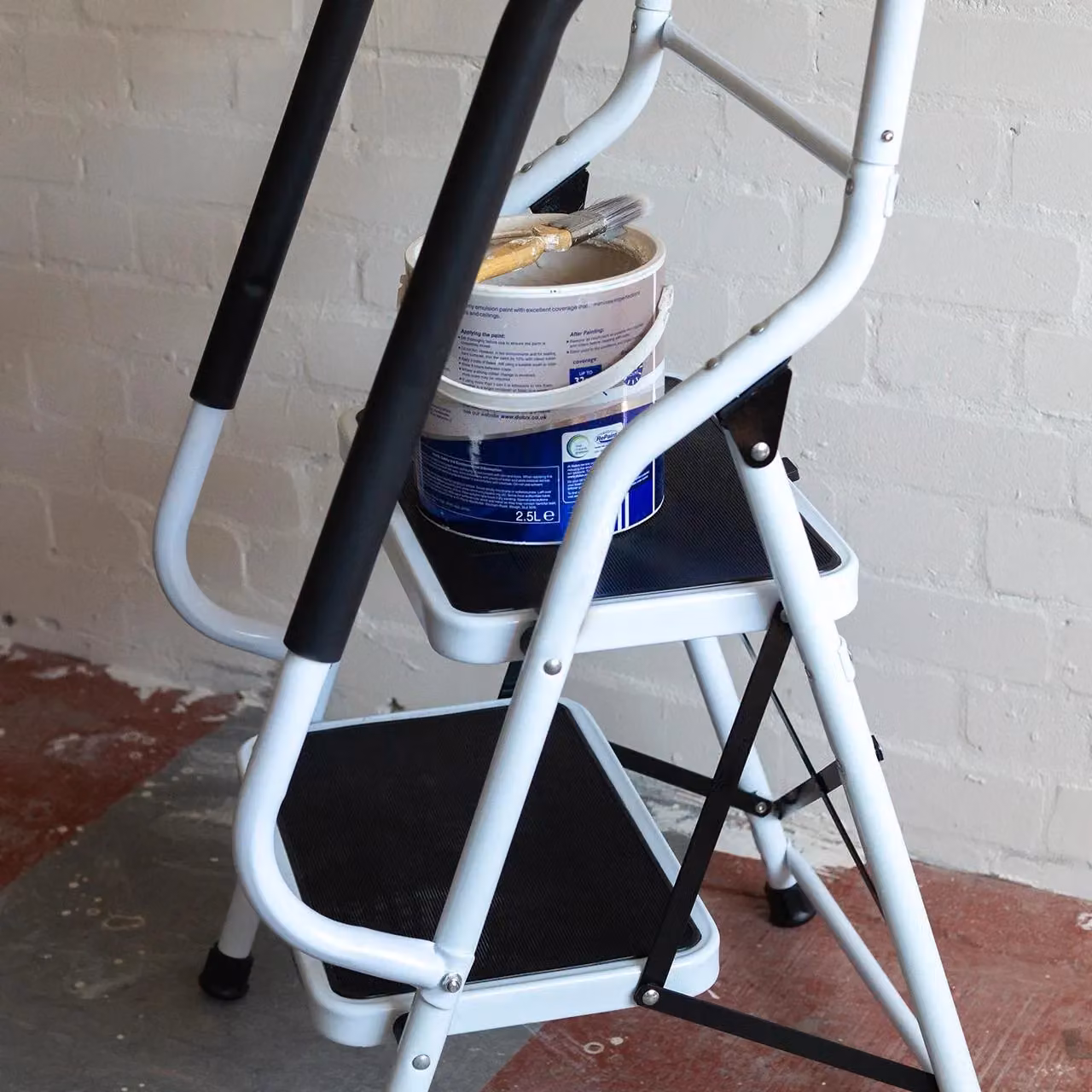 mysmartbuy 2 Step Foldable Safety Stepladder with Rubber Feet in White – 2