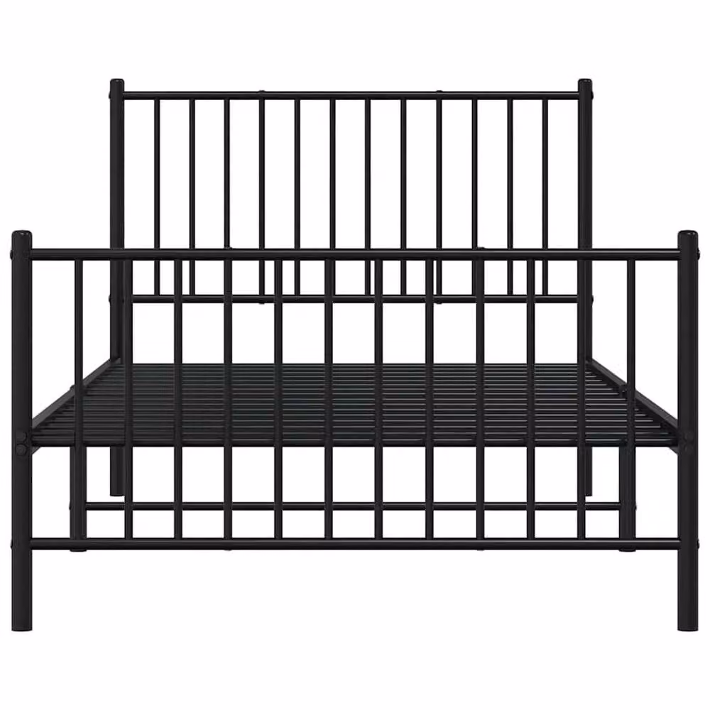 Berkfield Home Metal Bed Frame with Headboard and Footboard in Black, W/D/H: 100 x 200 cm – 3