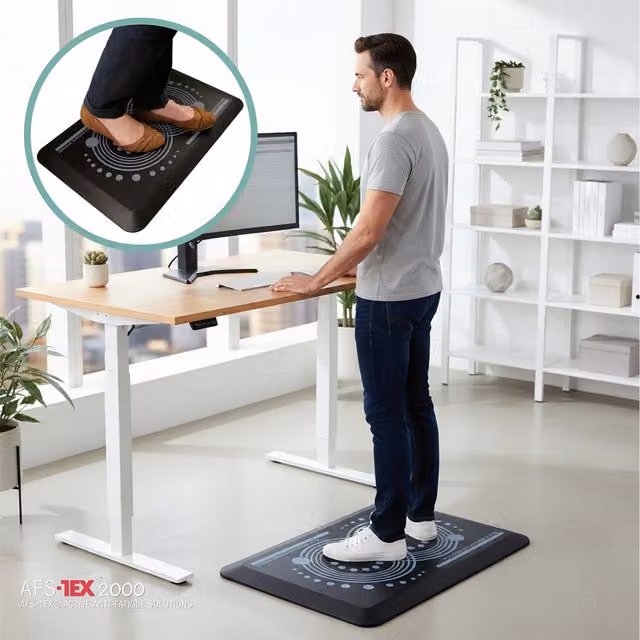 Floortex AFS-TEX 2000 Active Anti-Fatigue Standing Desk Mat in Grey – 7