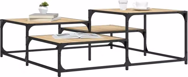 Berkfield Home Sonoma Oak Coffee Table in Brown, W/D/H: 107 x 107 x 40 cm