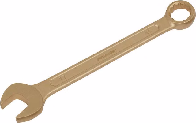 Loops 17mm Non-Sparking Combination Spanner with Open-End and 12-Point WallDrive Ring
