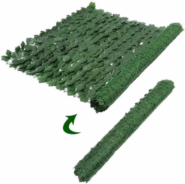 KORVIXA Artificial Ivy Leaf Garden Fence Hedge Wall, Green, W/H: 100 x 100 cm – 1