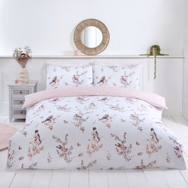 Rapport Home Vintage Floral Microfibre Reversible Duvet Cover Set, Multicolour, W: 180 cm, L: 200 cm