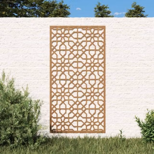 Berkfield Home Garden Moorish Geometric Wall Decoration, Brown Corten Steel, W: 105 cm, H: 55 cm – 1