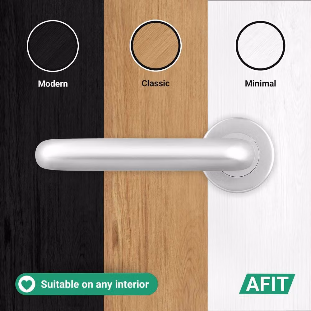 AFIT Silver Satin Aluminium Fire Rated Return to Door Handles with Bath Lock and 64mm Hinges, W/D/H: 15.0 x 150.0 x 150.0 cm – 4