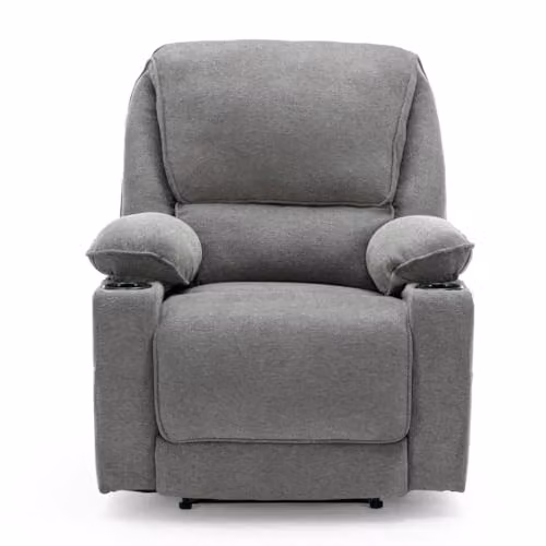 More4Homes Sydney 1 Seater Grey Fabric Manual Recliner Chair – 4
