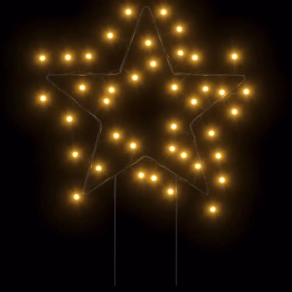 Berkfield Home Christmas Star Light Decorations with Spikes, 50 LEDs, Black, H 29 cm, 3 Pieces – 3
