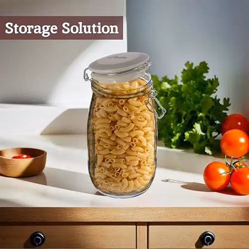 Orsina Airtight Glass Pasta Storage Jar in Transparent – 5