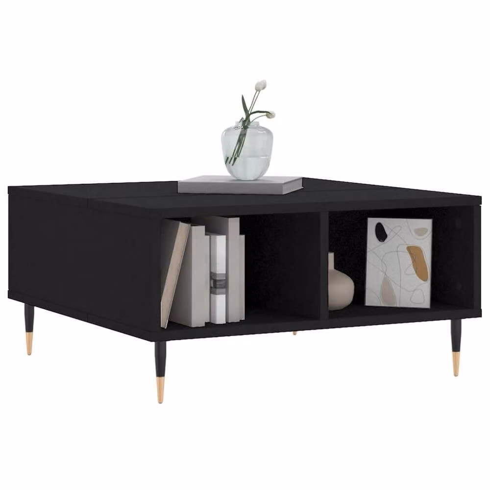 Berkfield Home Black Mid Century Square Coffee Table, W/D/H: 60 x 60 x 30 cm – 3