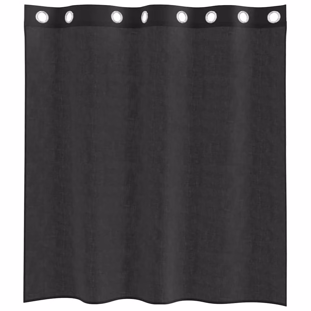 Berkfield Home Black Transparent Voile Fabric Panel Curtains with Eyelets, 2 Pack, W: 140 cm, H: 140 cm – 4