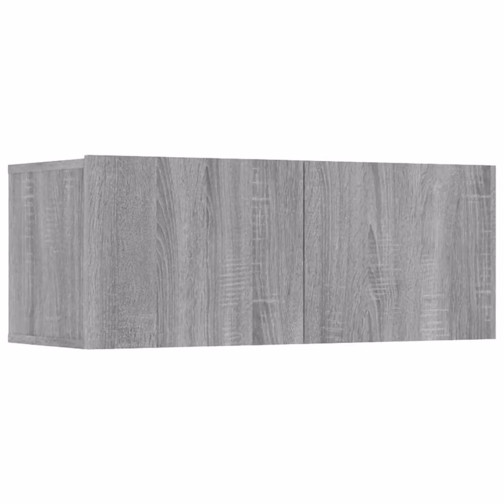 Berkfield Home Set of 4 Modern Grey Sonoma TV Cabinets in Engineered Wood, W/D/H: 80 x 30 x 30 cm – 3