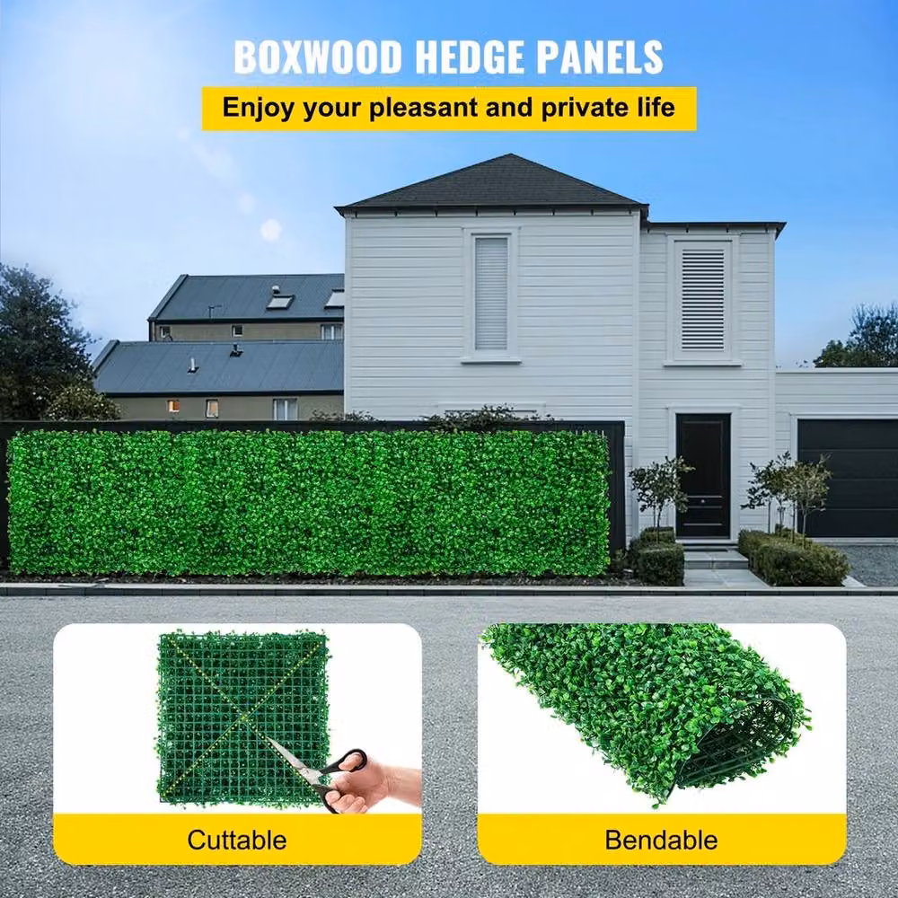 NESTLUNE 6-Piece Artificial Boxwood Hedge Wall Panels, Green, W/H: 50.8 x 50.8 cm – 3