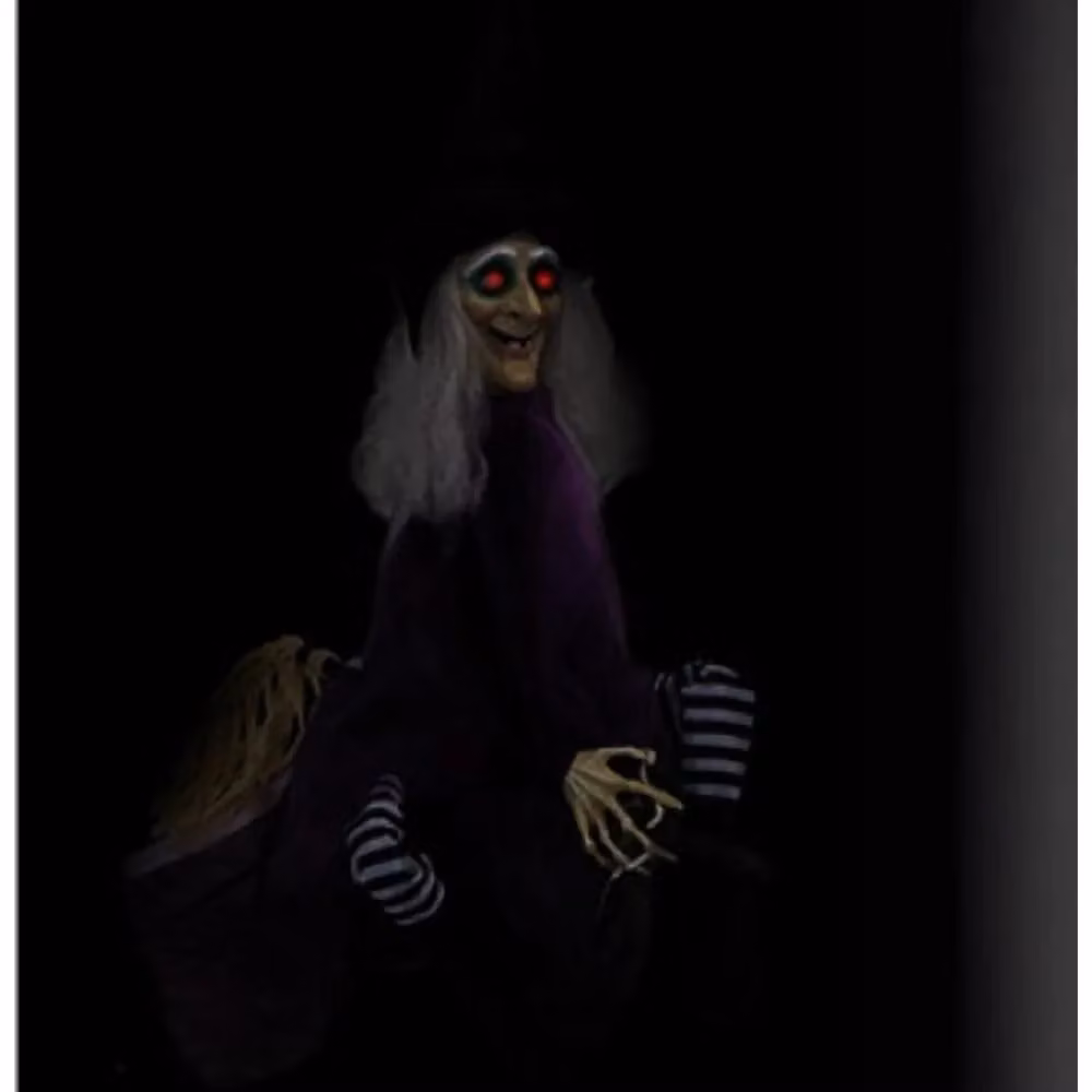 Garden Greatness Multicolour Hanging Animated Witch Halloween Prop, Height: 91.44 cm