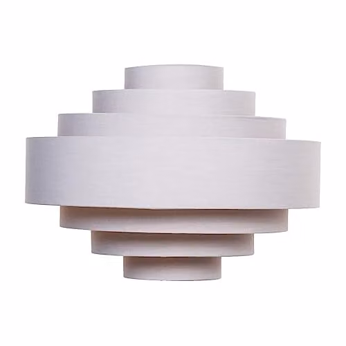 MiniSun Modern Grey and Copper 7 Tier Fabric Cylinder Pendant Drum Light Shade, Width: 45 cm – 1