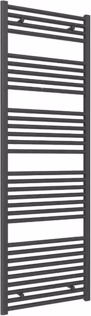 Bathroom Kingdom Diva Anthracite Straight Heated Towel Rail, Grey, H: 180 cm, W: 60 cm, D: 6 cm