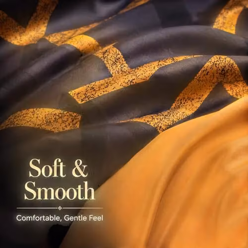 Grace King Size Microfibre Duvet Cover Set in Gold or Black, 3 Pieces, W: 230 cm x D: 220 cm – 5