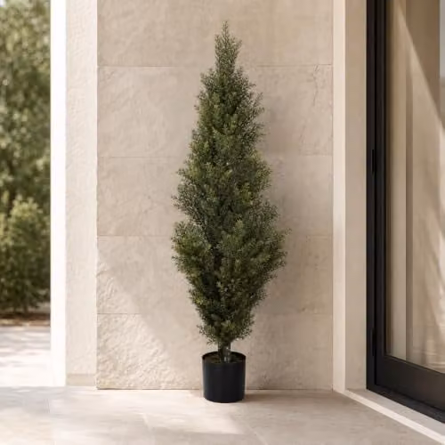 Leaf UK Artificial Cedar Cypress Conifer Tree, Green, H 120 cm x W 40 cm x D 40 cm