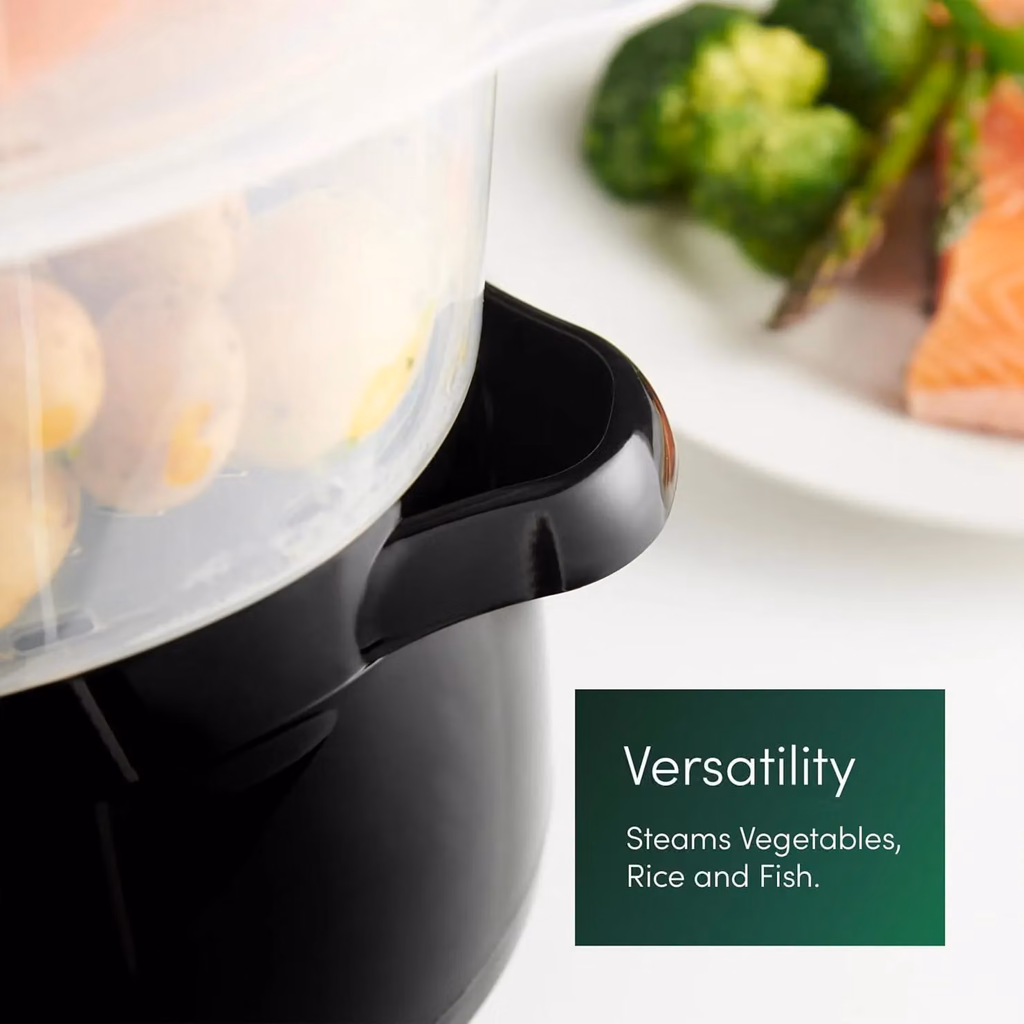 Emperial 3-Tier Electric Food Steamer with Timer and Rice Bowl, 9L, Black – 7