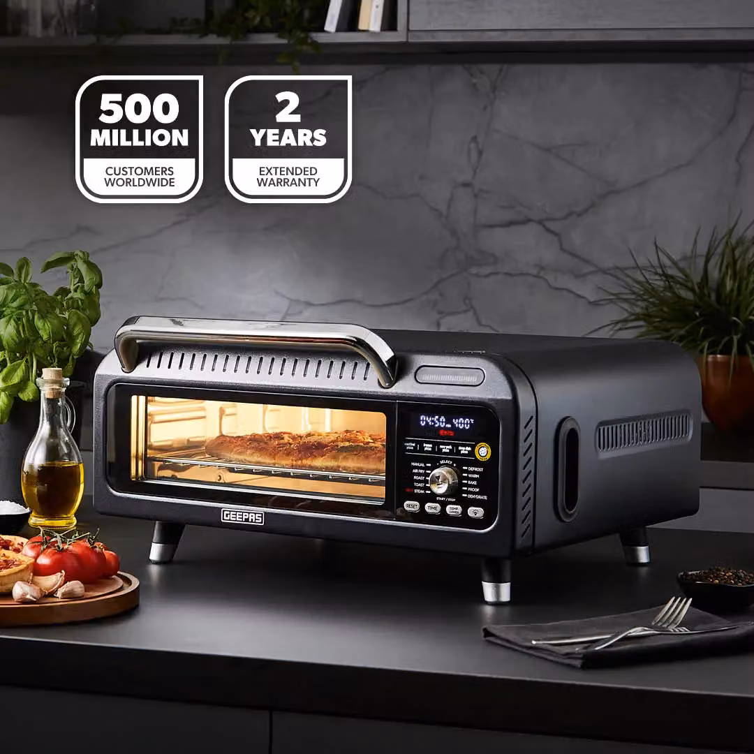 Geepas 15-in-1 Digital Pizza Oven and Air Fryer, 18L, 2000W, Black – 2