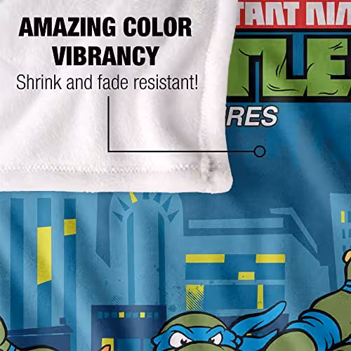 Nickelodeon TMNT Comic Cover No.21 Super Soft Silky Touch Fleece Blanket, Multicolour – 5