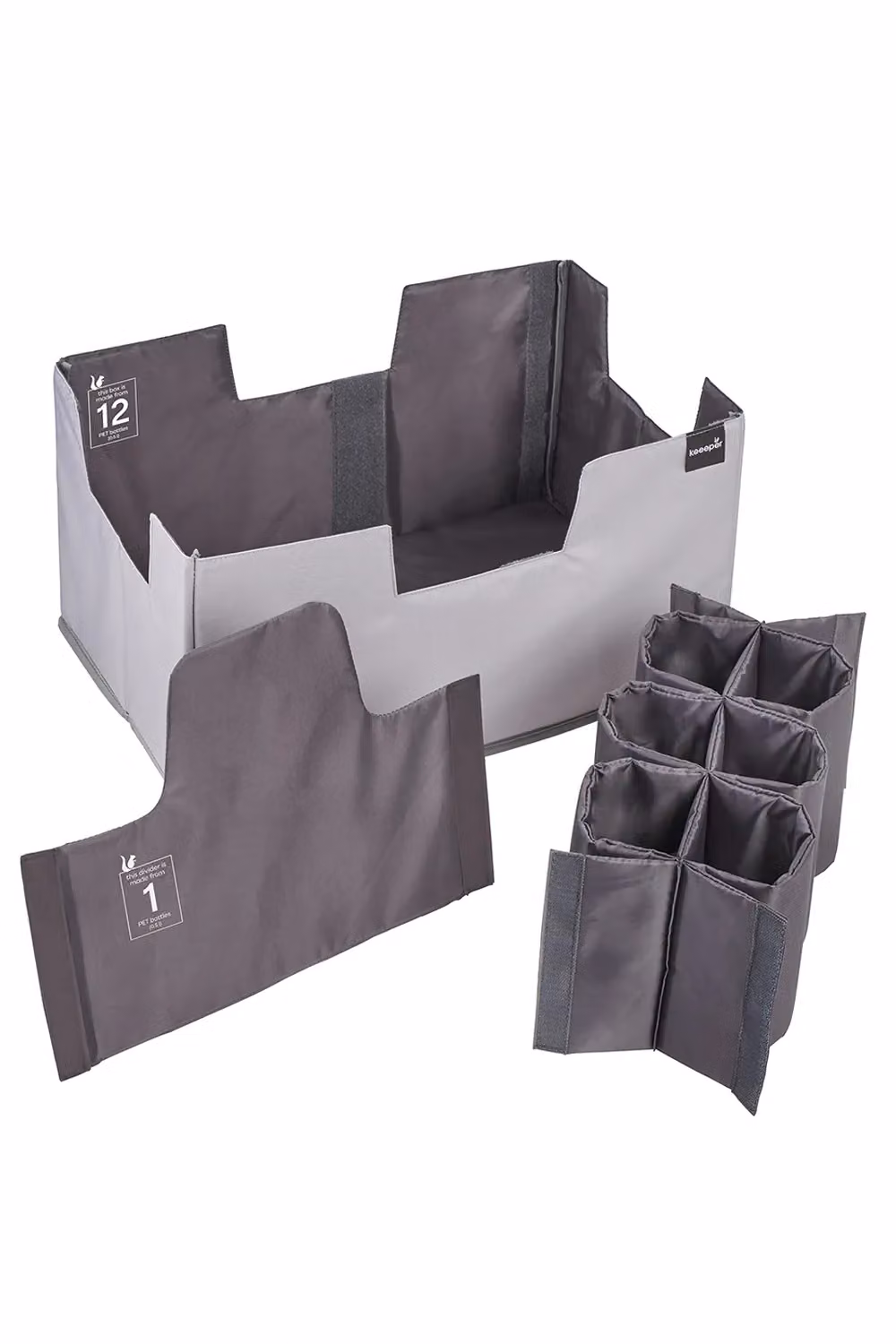 Keeeper Neo Foldable Shopping Organiser Bag with Handles, Grey/Anthracite, 39 L – 2