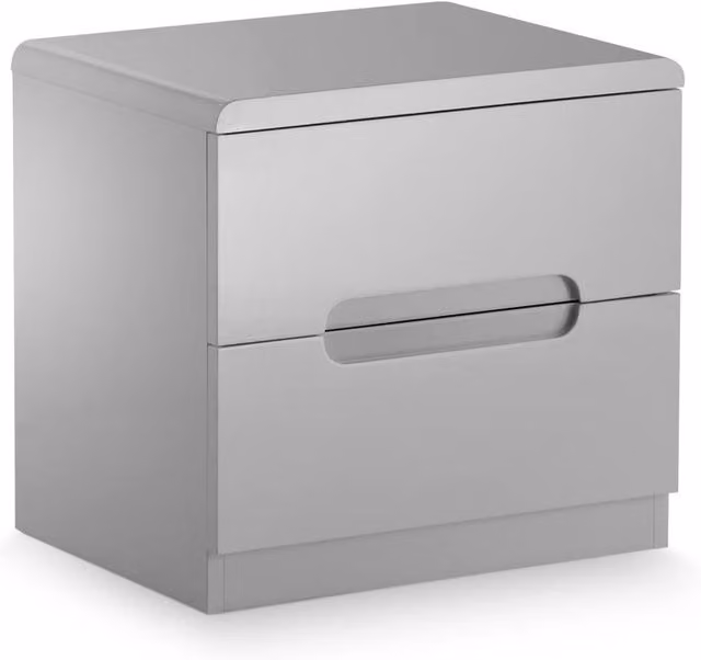 Cheshire Premium Midtown 2 Drawer Grey Bedside Unit