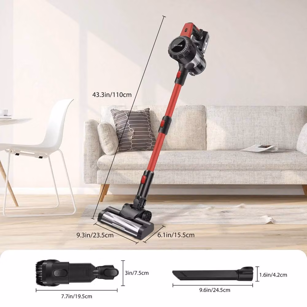 SPETLEK 6000W Cordless Bagless Upright Vacuum Cleaner in Black with LED Headlight and Washable Filter – 2