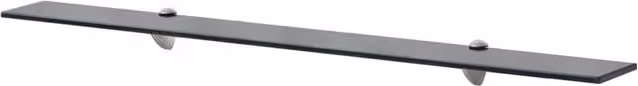 Berkfield Home Black Glass Floating Wall Mounted Shelf W: 100 cm, D: 20 cm