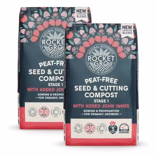 RocketGro Seed and Cutting Compost Peat Free Superior Blend, Organic with added John Innes, 2 x 20L – 1