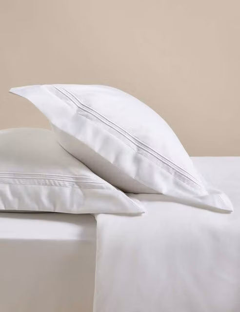 M&S 2 Pack Pure Cotton 600 Thread Count Oxford Pillowcases in White