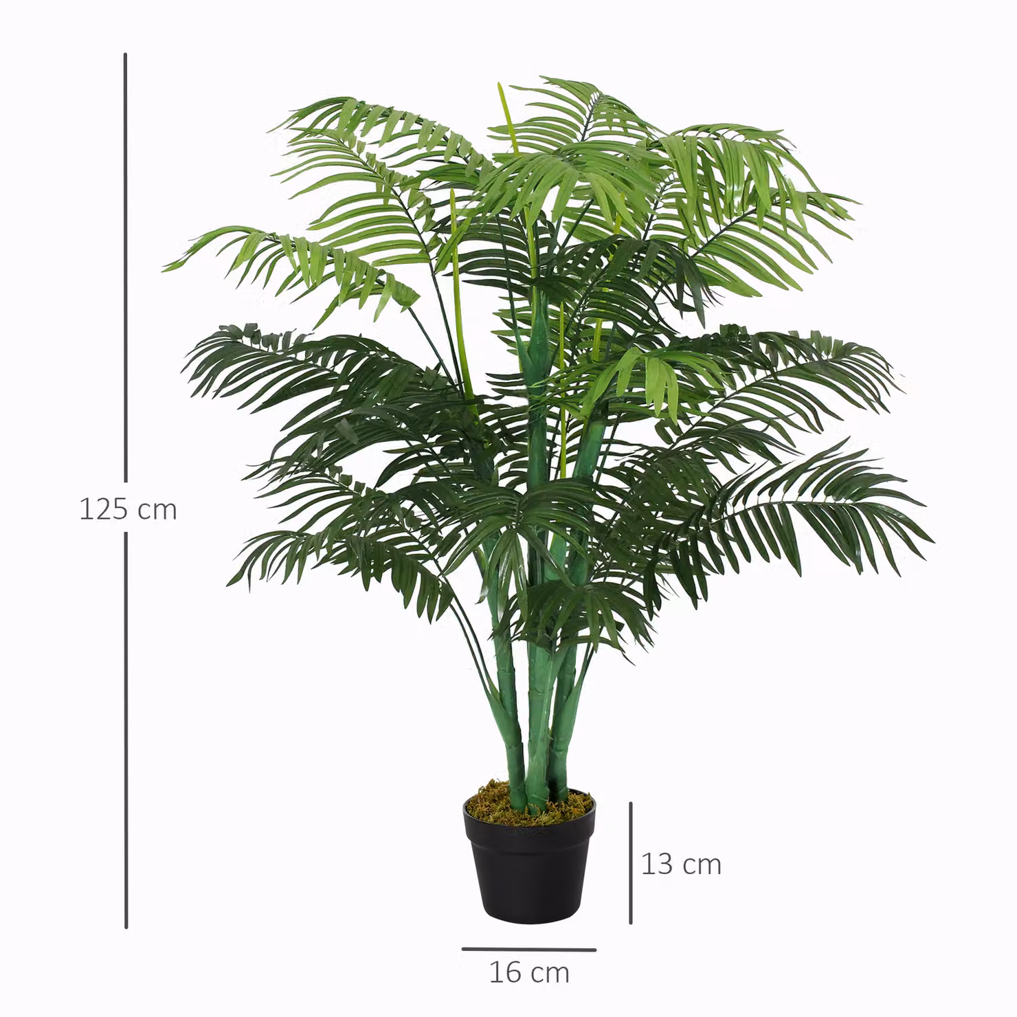 Outsunny Artificial Palm Tree in Pot, 2 Pack, Green, Height: 125 cm – 3