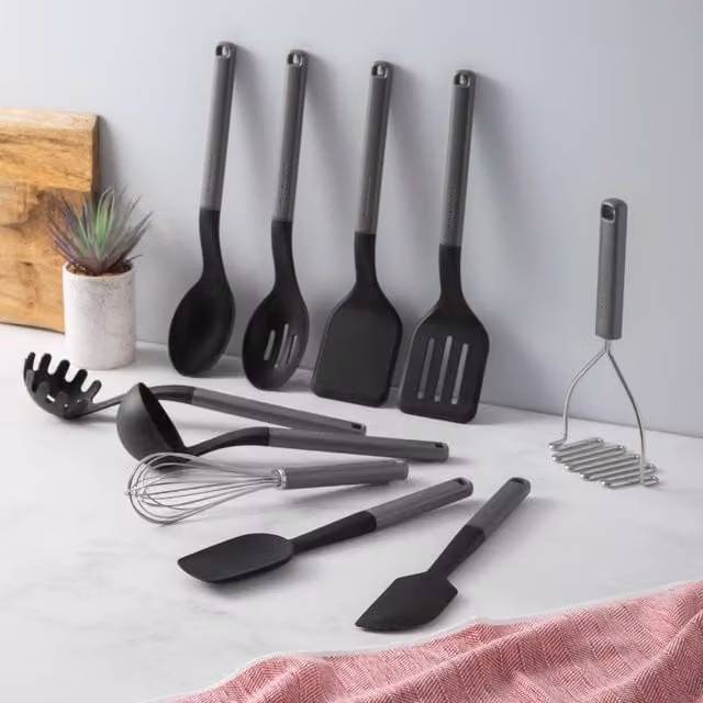 KitchenAid 10pc Grey Silicone and Stainless Steel Kitchen Utensil Set – 1