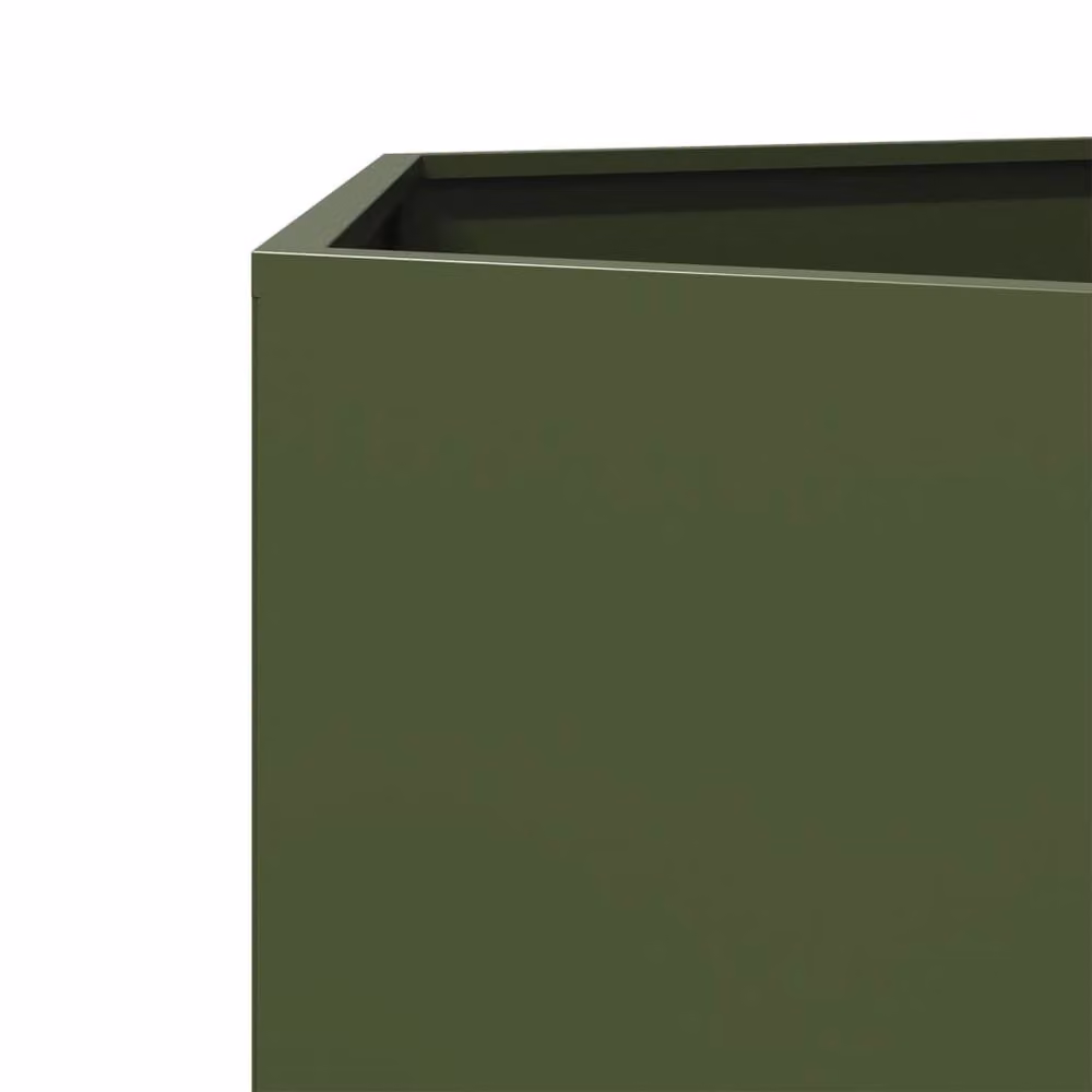 Berkfield Home Hexagon Steel Garden Planter in Olive Green, W/D/H: 138 x 120 x 45 cm – 6
