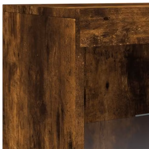 vidaXL Modern Sideboard with Integrated LED Lights in Smoked Oak, W: 162 cm, D: 37 cm, H: 100 cm – 4