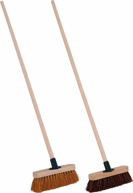 Charles Bentley Bassine and Coco Broom Set of 2 in Natural Brown