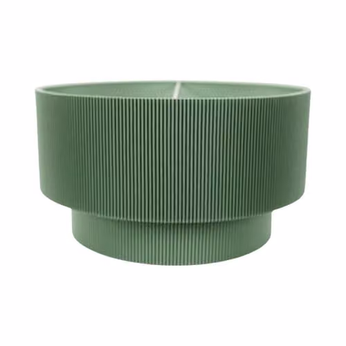 ValueLights Mason Ruched Crinkle Fabric 2 Tier Green Ceiling Canopy Lampshade with LED Bulb, Width: 31 cm
