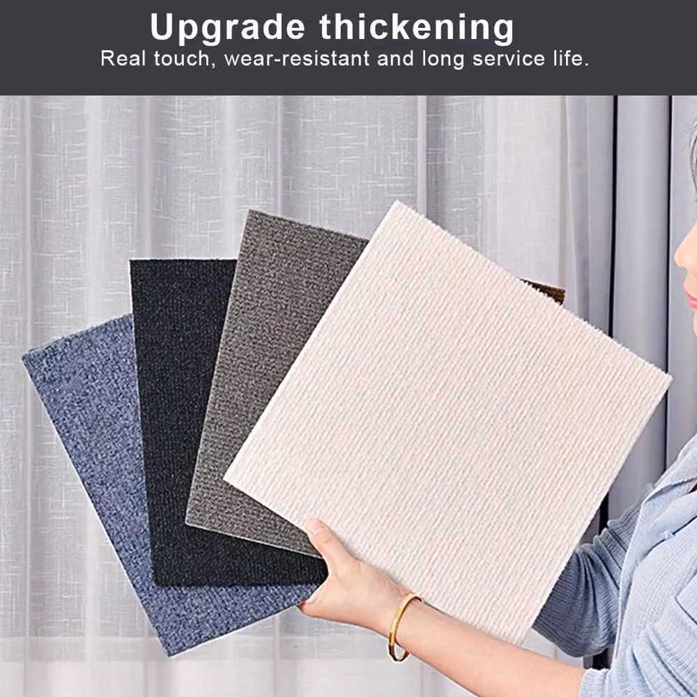 FLAVORA Grey Non-Slip Polyester Carpet Tiles, 20 Pack, W/D: 50 x 50 cm – 2