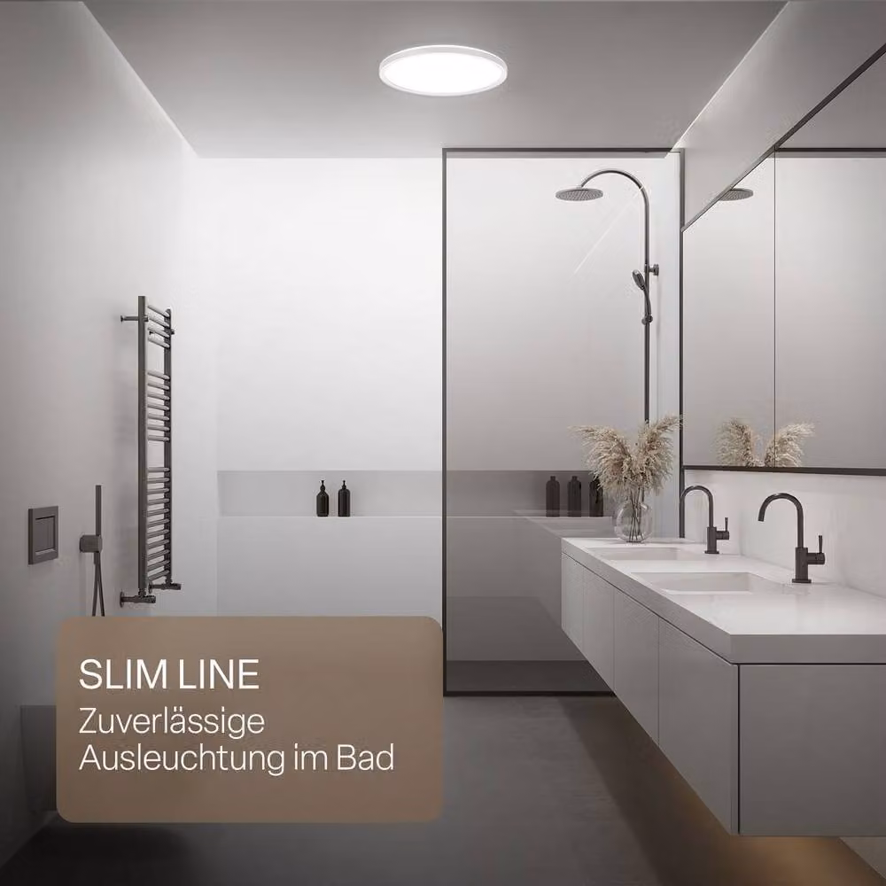 B.K.Licht Ultraslim White 18W IP44 Backlit LED Ceiling Panel – 4