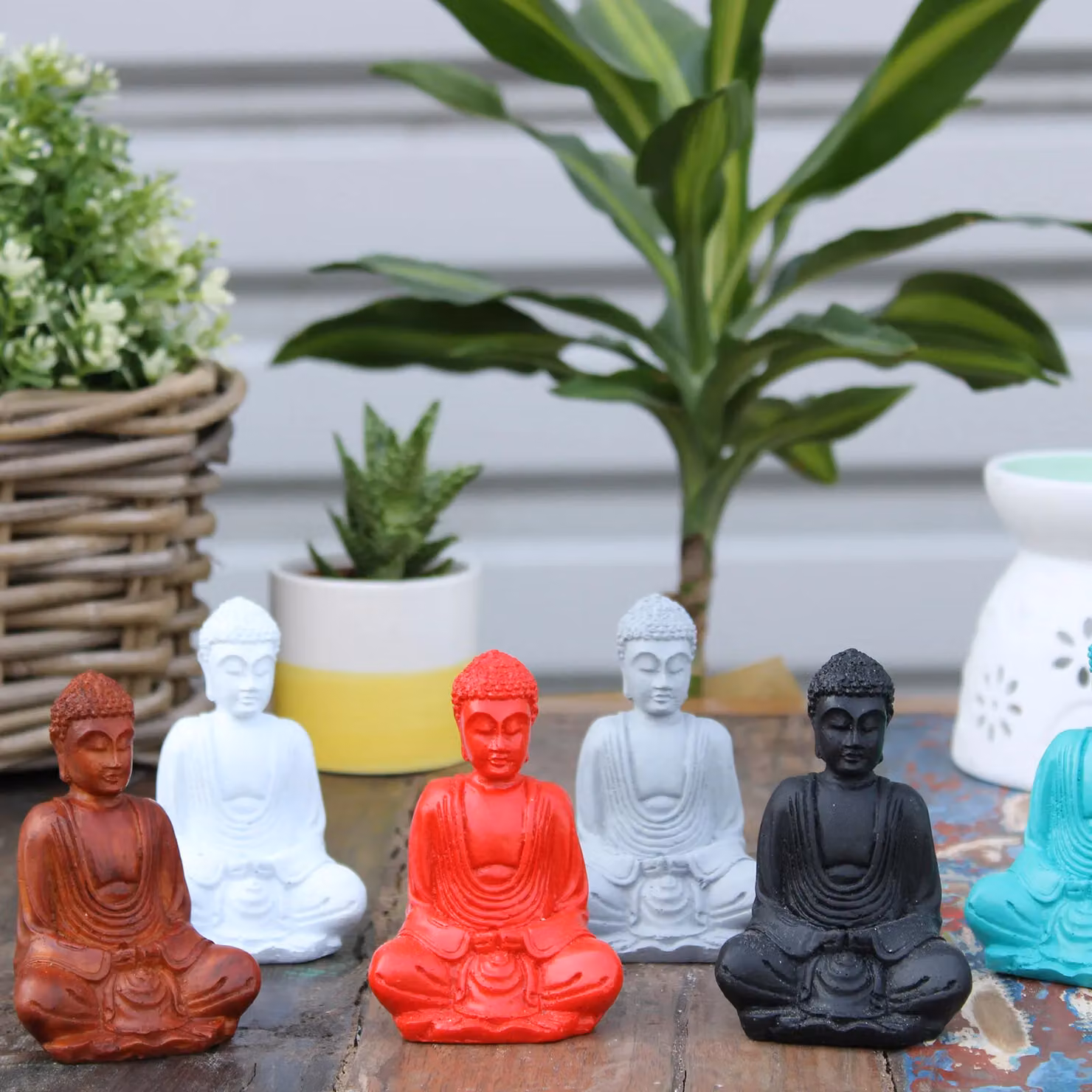 KDMD Matt Mini Buddha Set of 6 in Multicolour – 3
