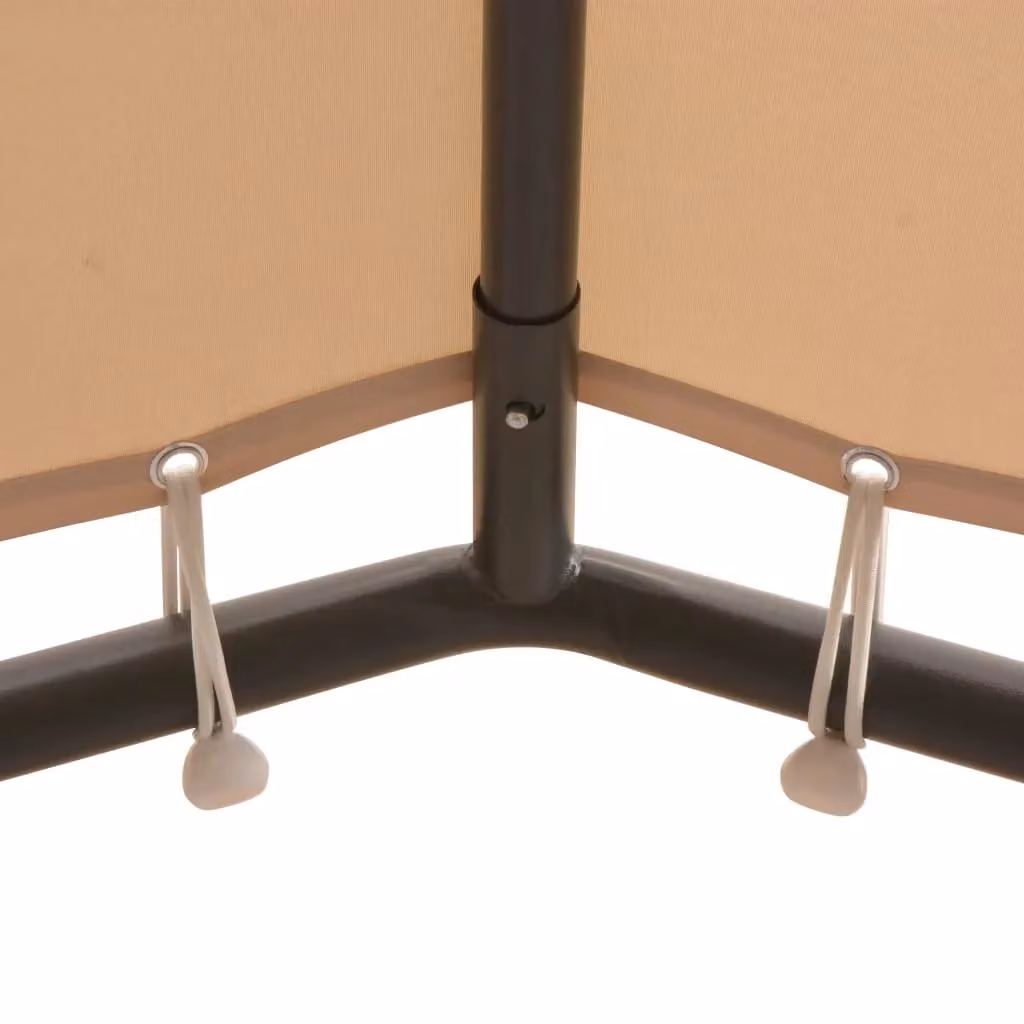 Berkfield Home Gazebo Pavilion Tent Canopy in Beige with Steel Frame, 4 x 4 m – 2