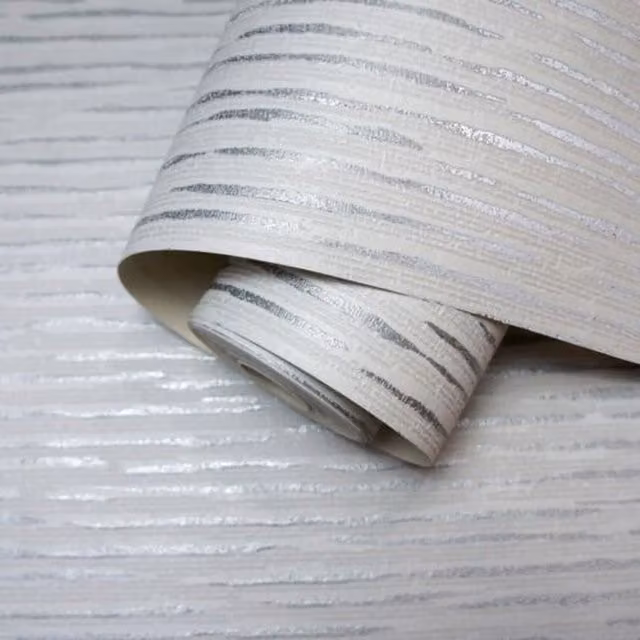 Holden Decor Dash Stripe Abstract Wallpaper in Silver, White and Grey